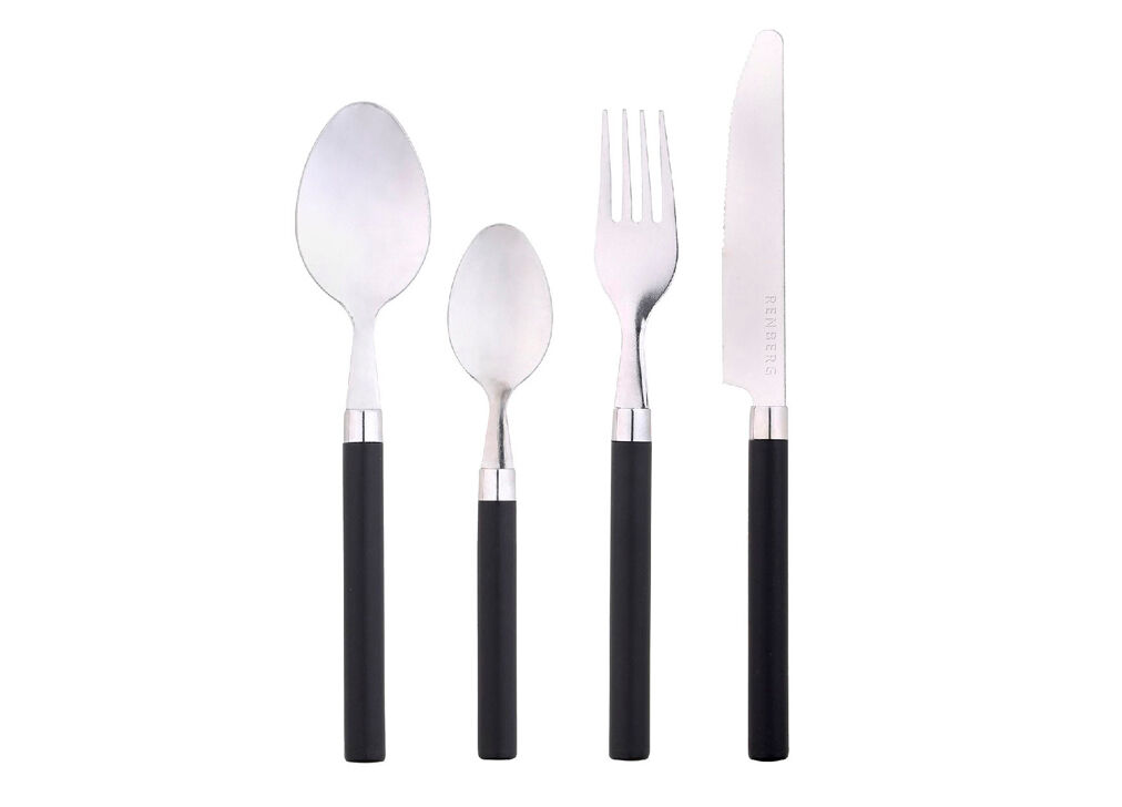 Cubertería de 24 piezas HAPPIE BLACK