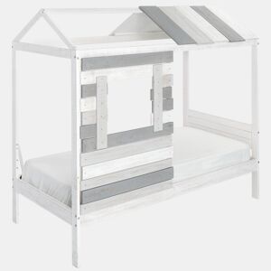 Cama 90x190cm CABANA branco e cinza