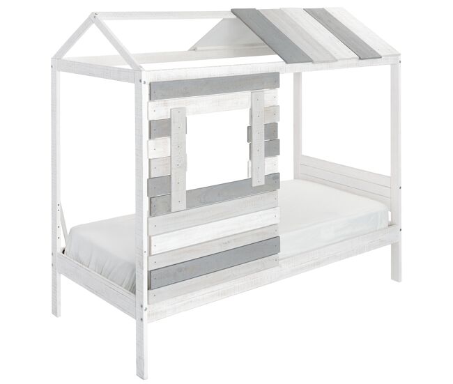 Cama 90x190cm modelo cabana blanca y gris - conforama