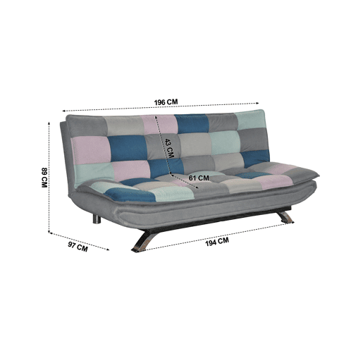 Sofá cama CERVANTES 3 lugares estampagem