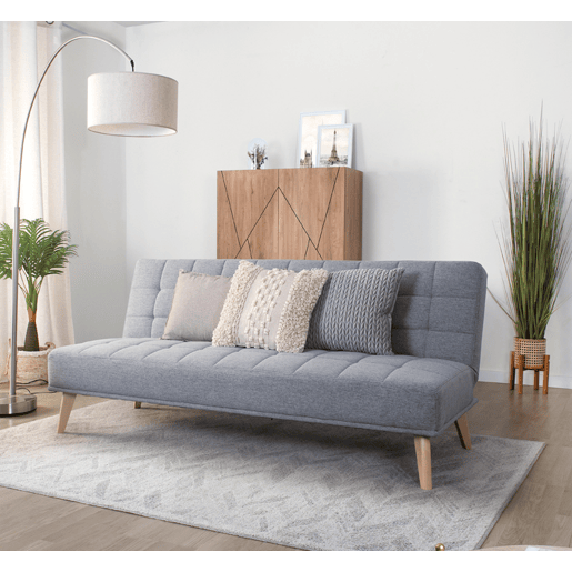 Sofá cama de tecido OLIVIA 2 lugares cinza Sofá cama de tecido OLIVIA 2 lugares cinza