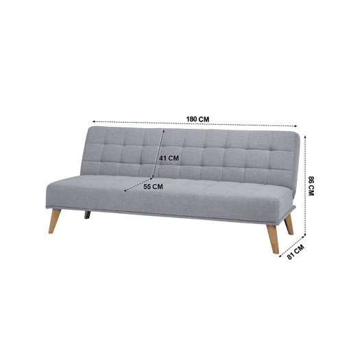 Sofá cama de tecido OLIVIA 2 lugares cinza Sofá cama de tecido OLIVIA 2 lugares cinza