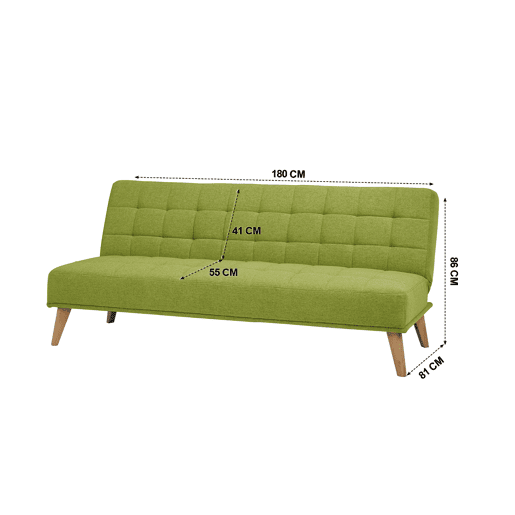 Sofá cama de tecido OLIVIA 2 lugares verde Sofá cama de tecido OLIVIA 2 lugares verde