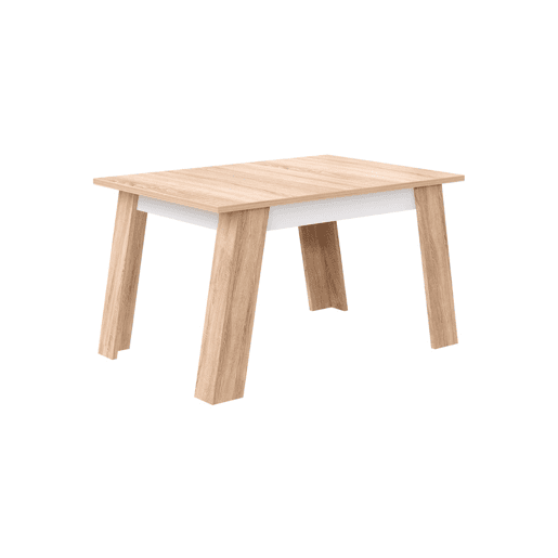 Mesa de jantar extensível AKRON branco e madeira
