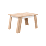 Mesa de jantar extensível AKRON branco e madeira