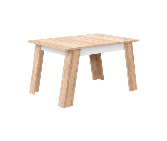 Mesa extensible de comedor akron blanco y madera