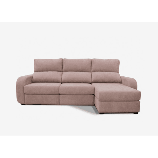 Chaise longue cama tecido APRIL dereita 4 lugares rosa