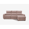 Chaise longue cama tecido APRIL dereita 4 lugares rosa