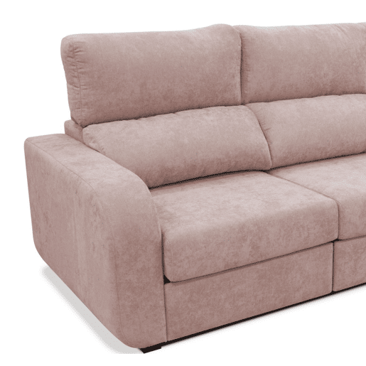 Chaise longue cama tecido APRIL dereita 4 lugares rosa