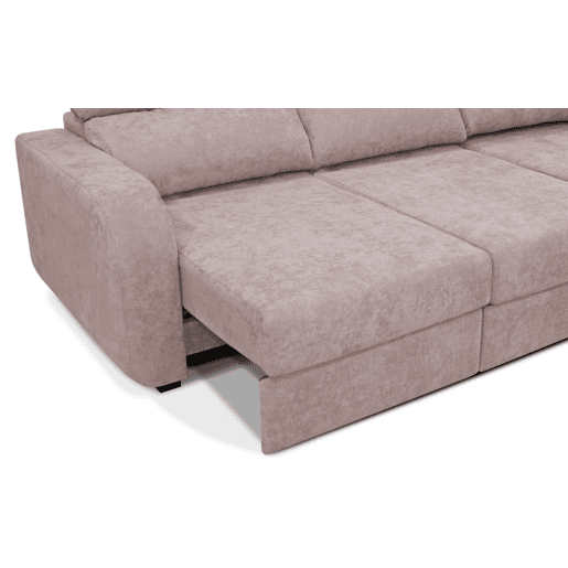 Chaise longue cama tecido APRIL dereita 4 lugares rosa