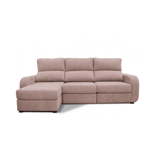 Chaise longue cama tecido APRIL esquerda 4 lugares rosa Chaise longue cama tecido APRIL esquerda 4 lugares rosa