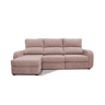 Chaise longue cama tecido APRIL esquerda 4 lugares rosa