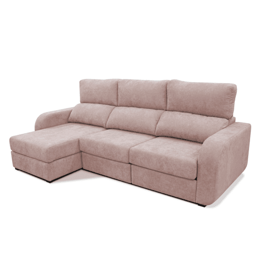 Chaise longue cama tecido APRIL esquerda 4 lugares rosa Chaise longue cama tecido APRIL esquerda 4 lugares rosa