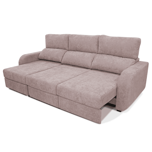 Chaise longue cama tecido APRIL esquerda 4 lugares rosa Chaise longue cama tecido APRIL esquerda 4 lugares rosa
