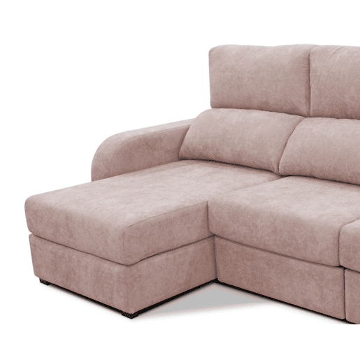 Chaise longue cama tecido APRIL esquerda 4 lugares rosa Chaise longue cama tecido APRIL esquerda 4 lugares rosa