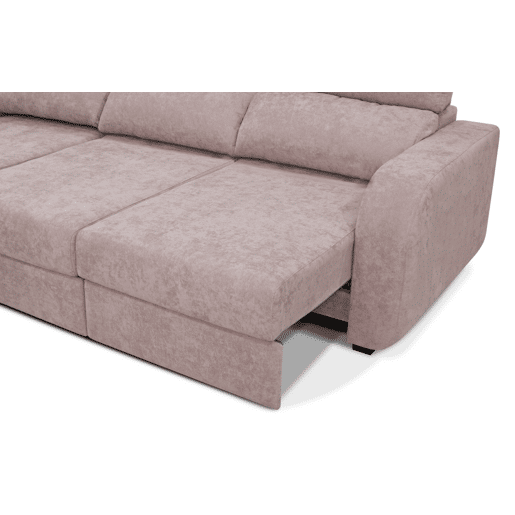 Chaise longue cama tecido APRIL esquerda 4 lugares rosa Chaise longue cama tecido APRIL esquerda 4 lugares rosa
