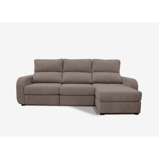 Chaise longue cama tecido APRIL dereita 4 lugares vison