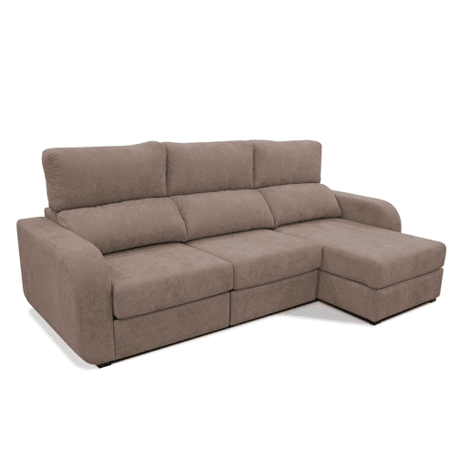 Chaise longue cama tecido APRIL dereita 4 lugares vison