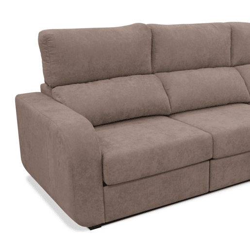 Chaise longue cama tecido APRIL dereita 4 lugares vison