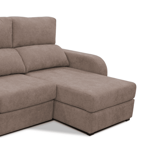 Chaise longue cama tecido APRIL dereita 4 lugares vison