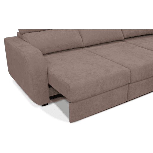 Chaise longue cama tecido APRIL dereita 4 lugares vison