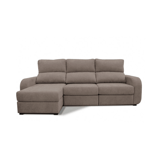 Chaise longue cama tecido APRIL esquerda 4 lugares vison