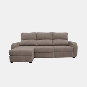 Chaise longue cama tecido APRIL esquerda 4 lugares vison