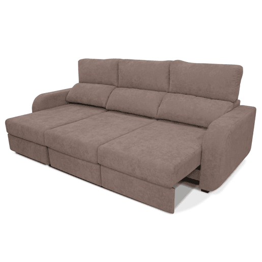 Chaise longue cama tecido APRIL esquerda 4 lugares vison