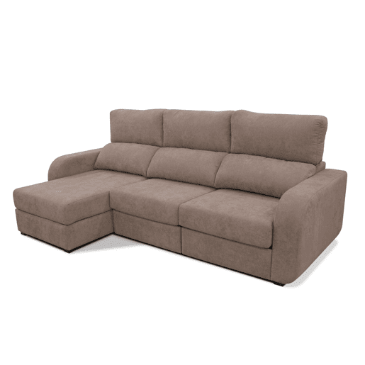 Chaise longue cama tecido APRIL esquerda 4 lugares vison