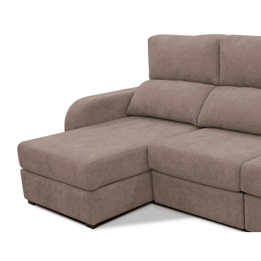 Chaise longue cama tecido APRIL esquerda 4 lugares vison