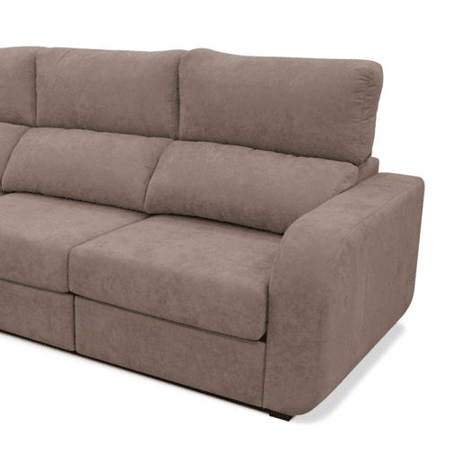 Chaise longue cama tecido APRIL esquerda 4 lugares vison