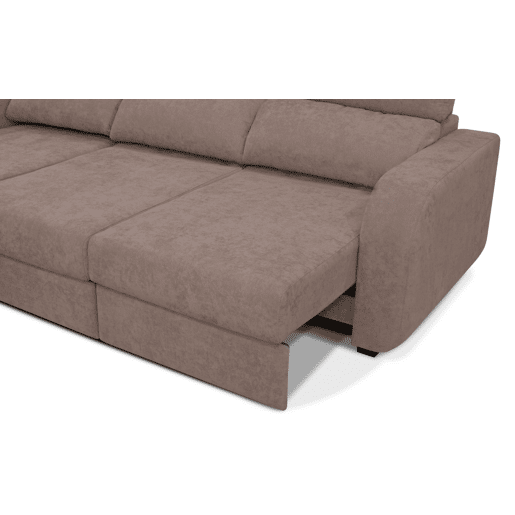 Chaise longue cama tecido APRIL esquerda 4 lugares vison