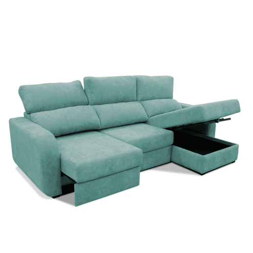 Chaise longue cama tecido APRIL dereita 4 lugares verde
