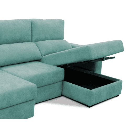 Chaise longue cama tecido APRIL dereita 4 lugares verde