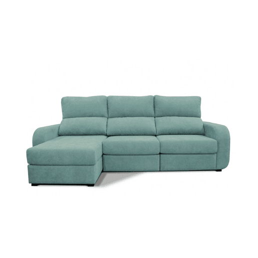 Chaise longue cama tecido APRIL esquerda 4 lugares verde
