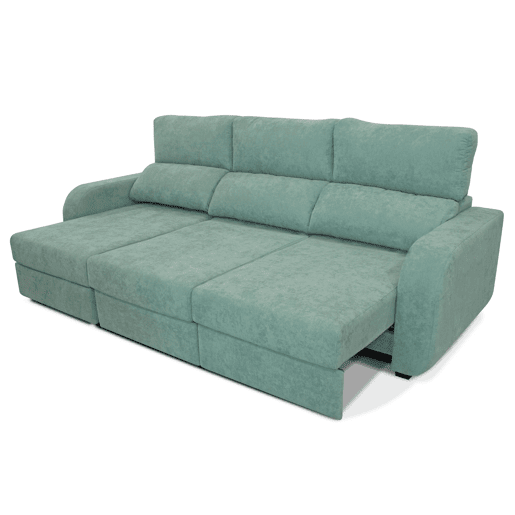 Chaise longue cama tecido APRIL esquerda 4 lugares verde