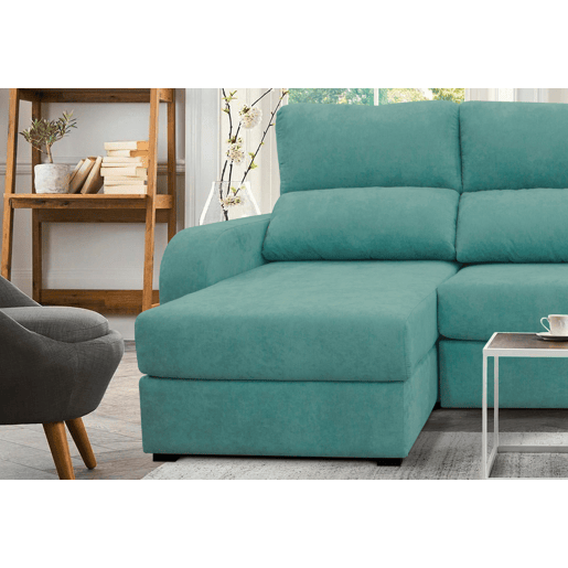 Chaise longue cama tecido APRIL esquerda 4 lugares verde