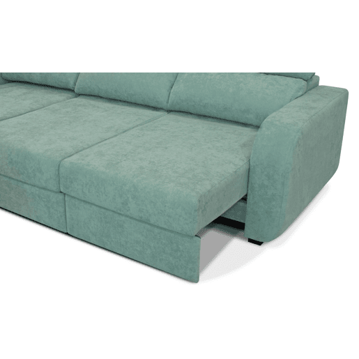 Chaise longue cama tecido APRIL esquerda 4 lugares verde