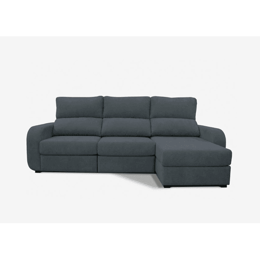 Chaise longue cama tecido APRIL dereita 4 lugares cinza
