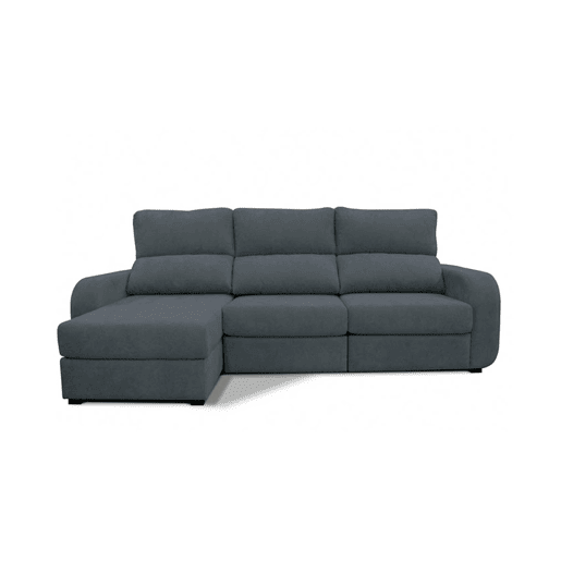 Chaise longue cama tecido APRIL esquerda 4 lugares cinza Chaise longue cama tecido APRIL esquerda 4 lugares cinza