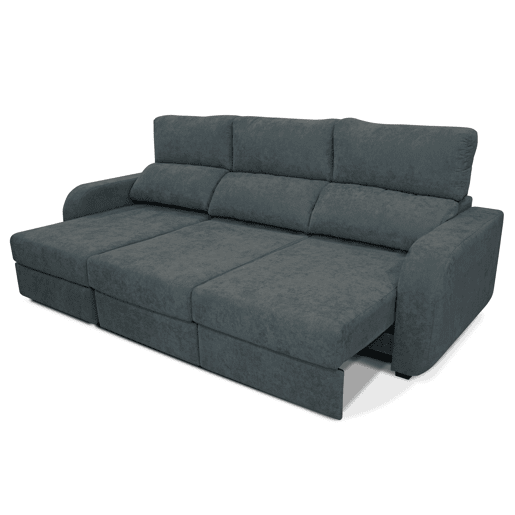 Chaise longue cama tecido APRIL esquerda 4 lugares cinza Chaise longue cama tecido APRIL esquerda 4 lugares cinza