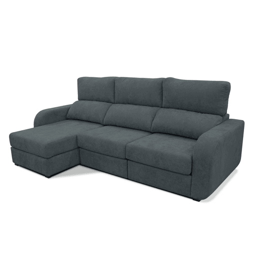 Chaise longue cama tecido APRIL esquerda 4 lugares cinza Chaise longue cama tecido APRIL esquerda 4 lugares cinza