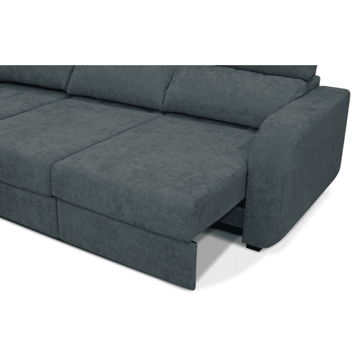 Chaise longue cama tecido APRIL esquerda 4 lugares cinza Chaise longue cama tecido APRIL esquerda 4 lugares cinza
