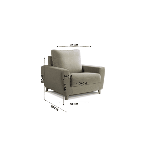Poltrona CHIEW decorativa cor visón