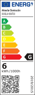 Lâmpada VELA led 6W E14 quente