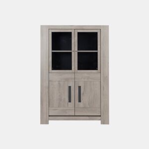 Vitrine de 4 portas BOSTON carvalho e cinza