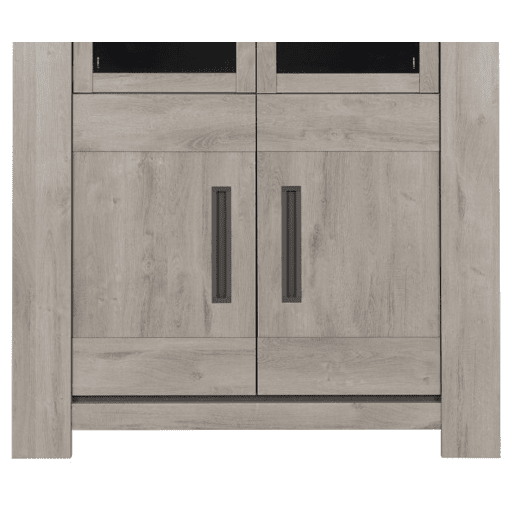 Vitrine de 4 portas BOSTON carvalho e cinza