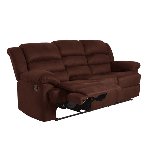Sofá relax 3 lugares em microfibra chocolate BERRY
