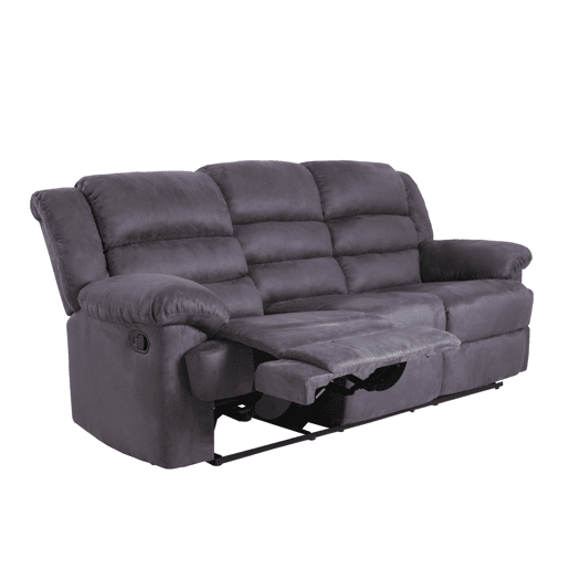 Sofá relax 3 lugares em microfibra antracite BERRY Sofá relax 3 lugares em microfibra antracite BERRY