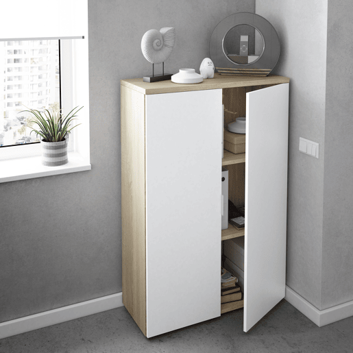 Estante ODIN com 2 portas na cor branca Estante ODIN com 2 portas na cor branca